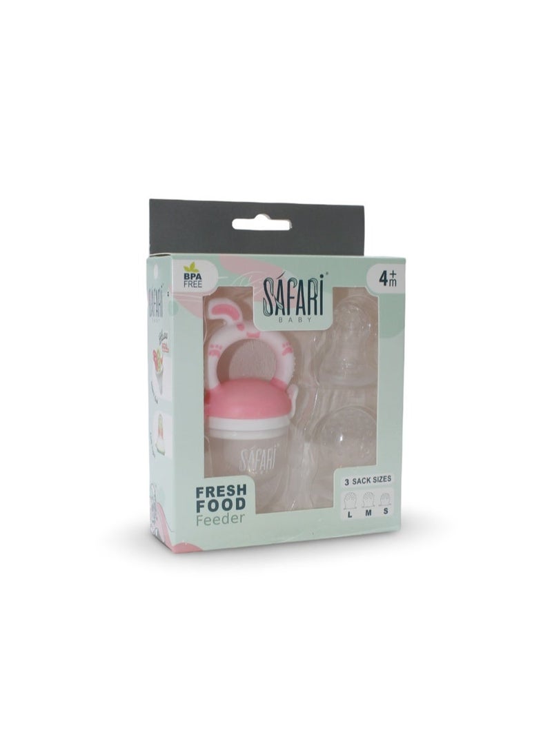 Safari Baby Fresh Food Feeder – 3 Sack Sizes (S, M, L) Pink - Image 1