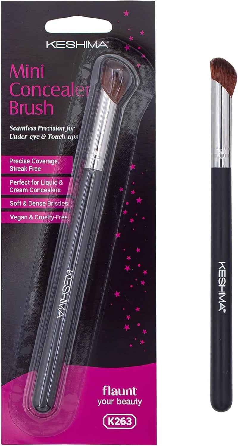 Keshima Mini Concealer Brush by , for Under Eye, Nose & Precision Touch-Ups ; Seamless Blending, Streak-Free Finish with Soft Dense Bristles for Liquid, Cream & Powder ; Vegan & Cruelty-Free - Image 1