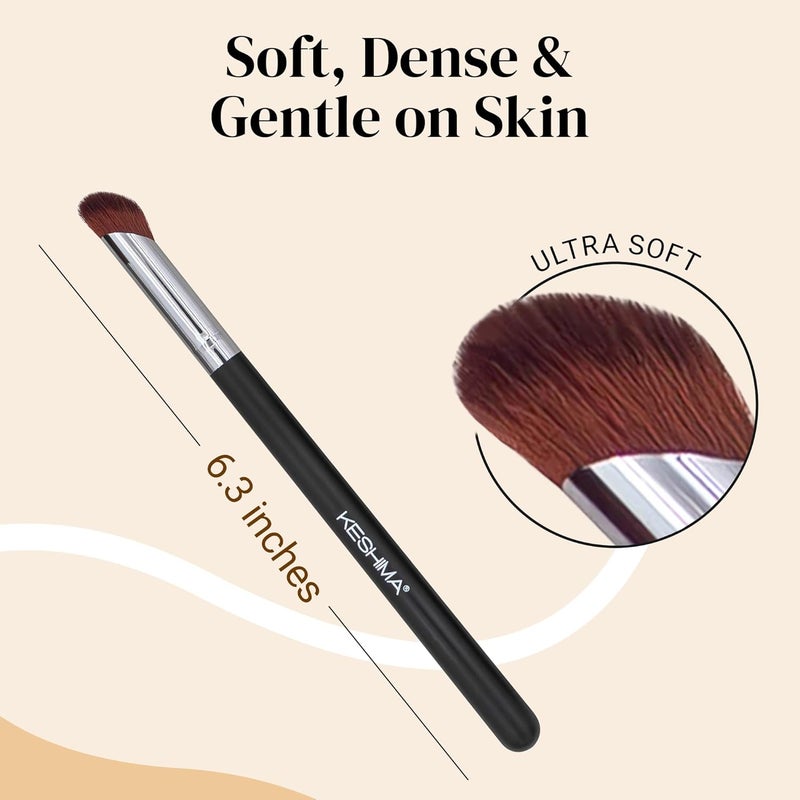 Keshima Mini Concealer Brush by , for Under Eye, Nose & Precision Touch-Ups ; Seamless Blending, Streak-Free Finish with Soft Dense Bristles for Liquid, Cream & Powder ; Vegan & Cruelty-Free - Image 2