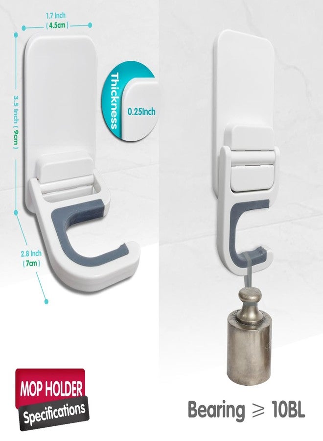 ALLICAVER 6PCS Broom and Mop Holder Wall Mount, Self Adhesive - No Drilling Broom Hanger Gripper, Organizer Rack Wall Mounted Utility Rack for Kitchen, Bathroom, Closet, Garden Garage - Image 5