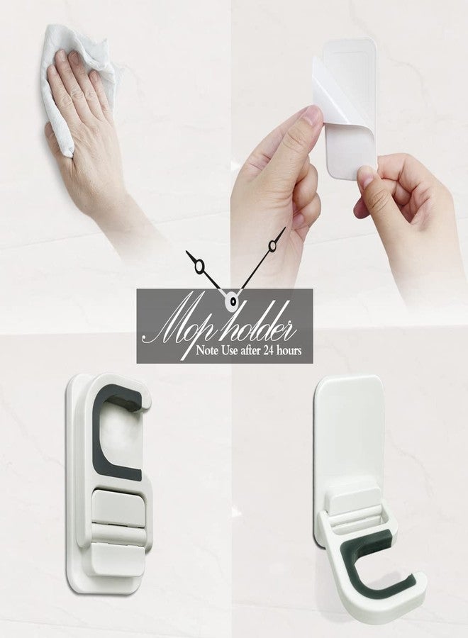 ALLICAVER 6PCS Broom and Mop Holder Wall Mount, Self Adhesive - No Drilling Broom Hanger Gripper, Organizer Rack Wall Mounted Utility Rack for Kitchen, Bathroom, Closet, Garden Garage - Image 3