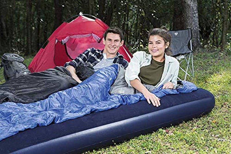 Whitecloud TRANSFORMING HOMES Polyvinyl Chloride (PVC) Flocked Pvc Air Bed King Size Navy Blue (188X99X22) 67001, Single - Image 4