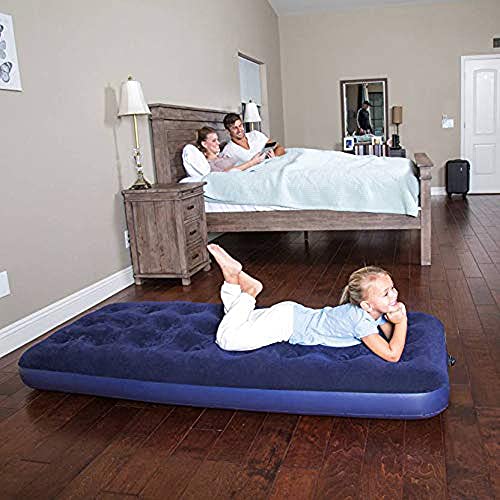 Whitecloud TRANSFORMING HOMES Polyvinyl Chloride (PVC) Flocked Pvc Air Bed King Size Navy Blue (188X99X22) 67001, Single - Image 5