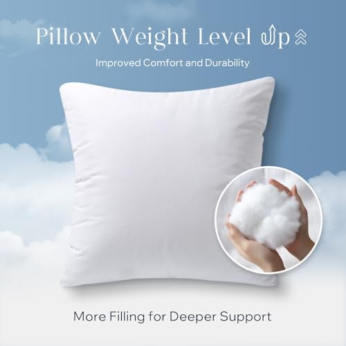 Phantoscope 18x18 Pillow Insert - Throw Pillow Insert with 100% Cotton Cover - 18 Inch Square Form Microfiber Pillow Sham Stuffer - Couch Cushion Pillows, 1 Count (Pack of 1) - Image 4