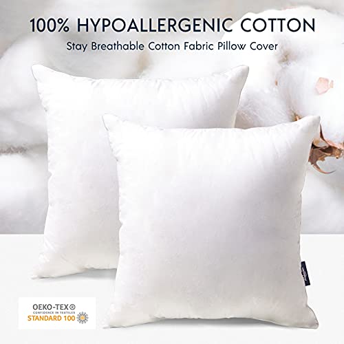 Phantoscope 18x18 Pillow Insert - Throw Pillow Insert with 100% Cotton Cover - 18 Inch Square Form Microfiber Pillow Sham Stuffer - Couch Cushion Pillows, 1 Count (Pack of 1) - Image 5