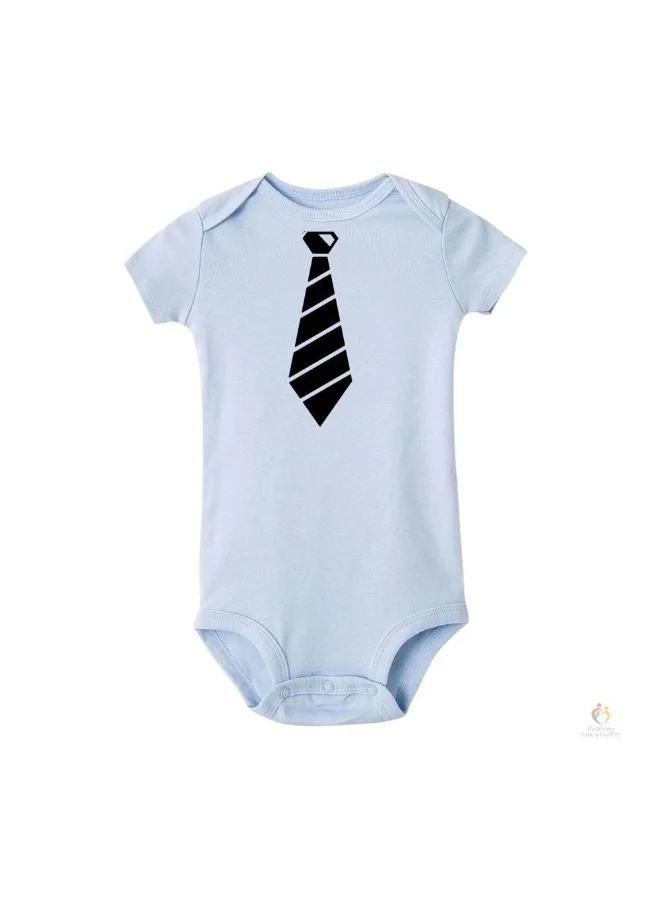 Matching Family Outfits Cute Tie Print Baby Romper | Soft Cotton Short Sleeve Bodysuit for Infants | Gentleman Style Outfit for Newborn Boys | Matching Family Outfits