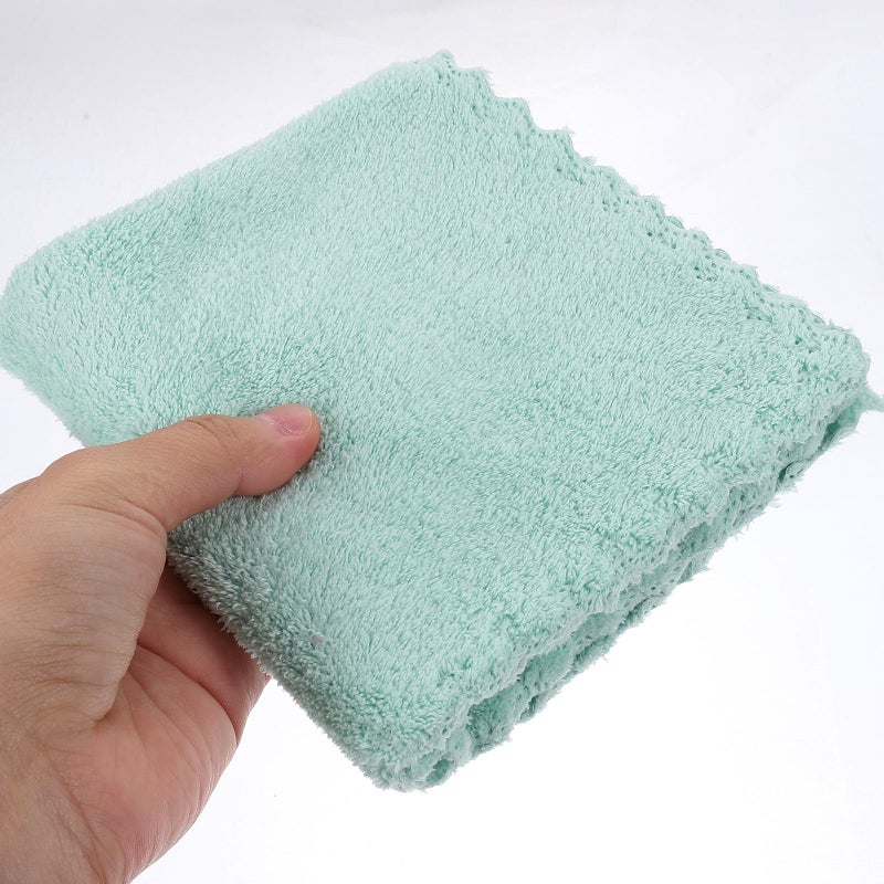 6Pcs Coral Fleece Face Towels 30x30cm Soft Absorbent Washcloths For Makeup Removal - Image 5