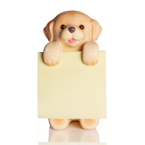 HORTIX Dog Pop-up Sticky Note Dispenser, Includes 1 Pad of 3x3 in Super Sticky Notes, 100 Sheets, Resin Cute Handmade Desk Holder for Office & Home - Golden Retriever - Image 1