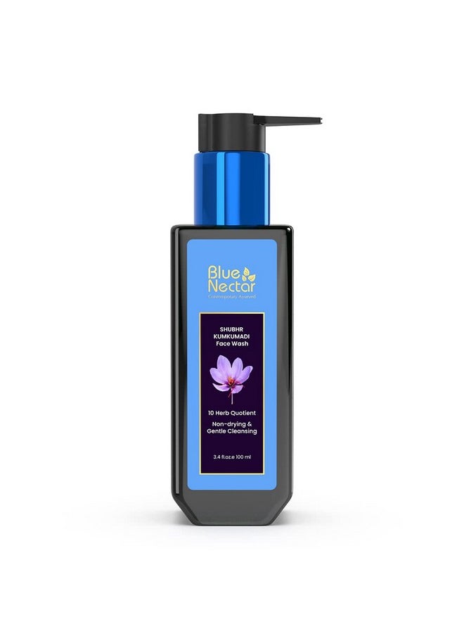 Blue Nectar Kumkumadi Brightening Face Wash With Saffron For Women & Men | Sulphate Free Anti Pimple Face Cleanser (100 Ml)  - Image 1
