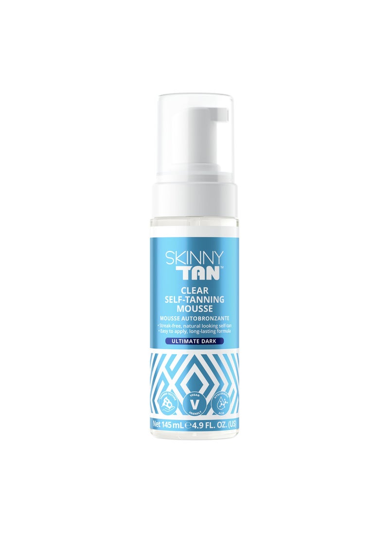Skinny Tan Skinny Tan Clear Self-Tanning Mousse - Self Tanner with Hyaluronic Acid and Aloe Vera - Fast Drying Provides Gorgeous Glow - Ultimate Dark - 4.9 oz 