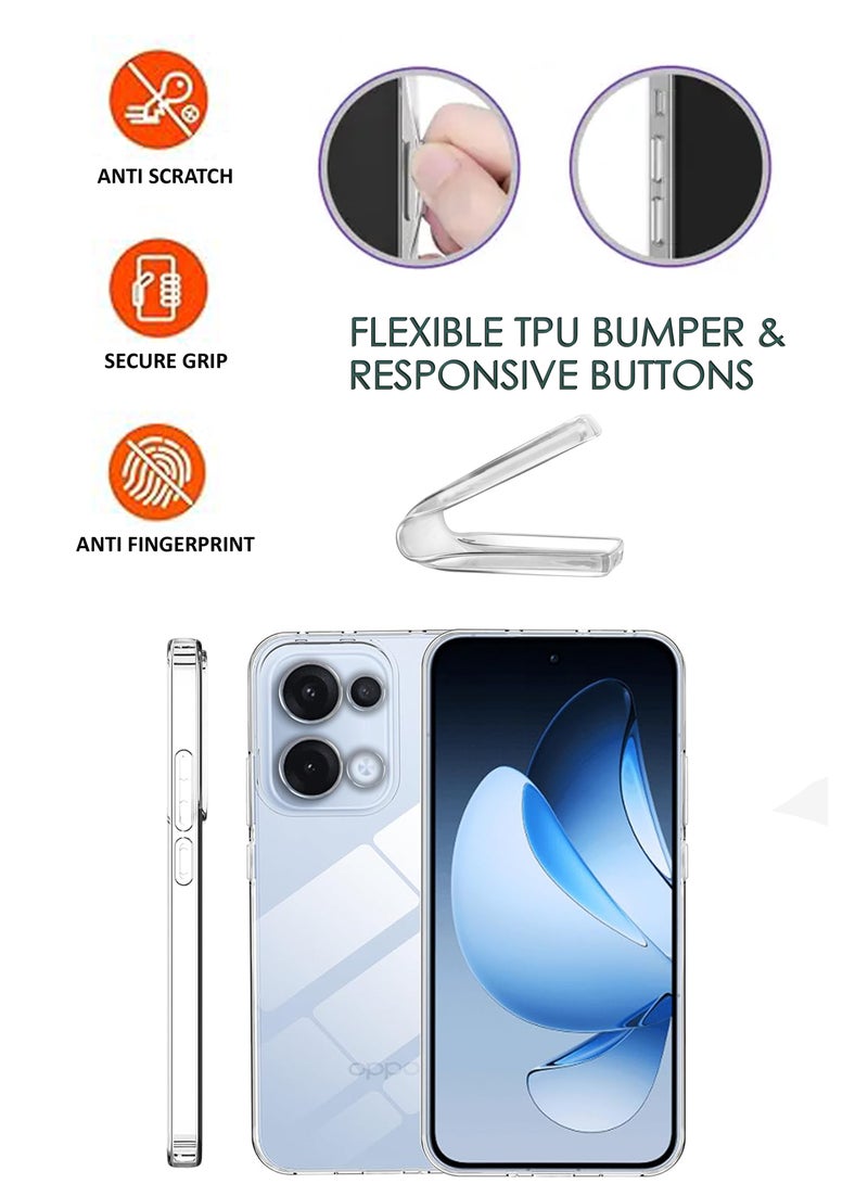NAFCO For Oppo Reno 13 5G - Transparent Silicone Drop-Proof Clear Protective Phone Cover - Transparent  - Image 3