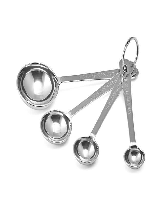Amco Stainless Steel Measuring Spoons (Set of 4) - 1/4 Tsp, 1/2 Tsp, 1 Tsp, 1 Tbsp - Durable Kitchen Utensils with Engraved Labels - Nesting & Easy Storage, Non-Toxic Kitchenware Dishwasher Safe - Image 4