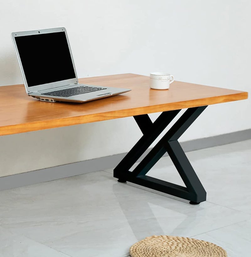 Dcloud Desk Leg Furniture Legs for TableCoffee Center Table Leg Base Metal Industrial StyleZ Design H16 inchW14 inch Set of 2 Black Color - Image 3