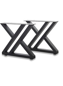 Dcloud Dcloud Desk Leg Furniture Legs for TableCoffee Center Table Leg Base Metal Industrial StyleZ Design H16 inchW14 inch Set of 2 Black Color  - Image 1