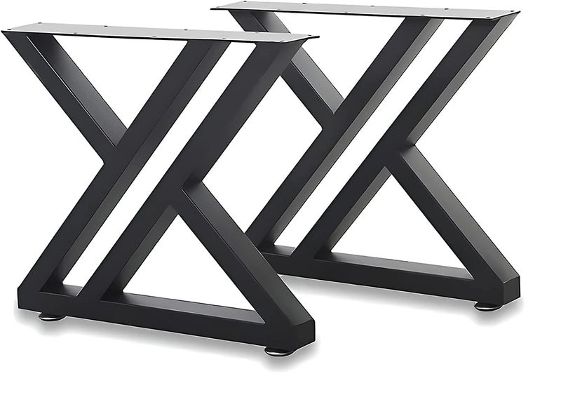 Dcloud Desk Leg Furniture Legs for TableCoffee Center Table Leg Base Metal Industrial StyleZ Design H16 inchW14 inch Set of 2 Black Color - Image 1