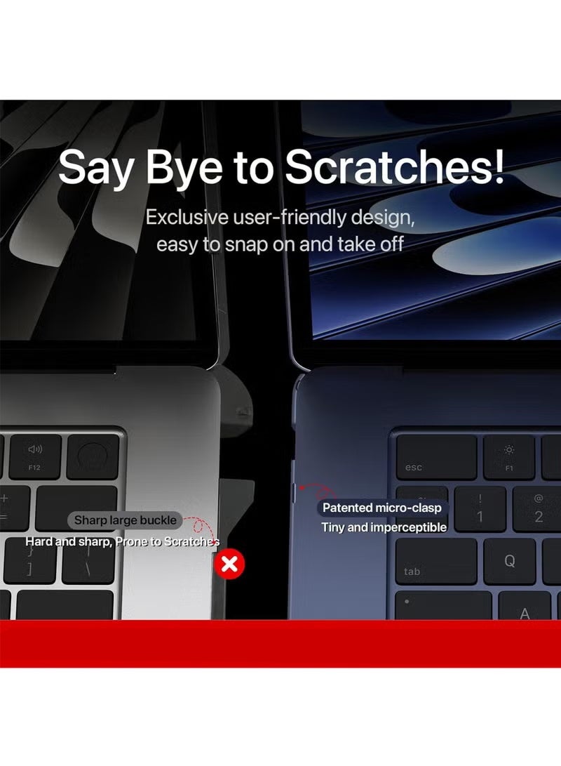روك بو غلاف لـ MacBook Air 13.3 بوصة A2337 (M1) / A2179 / A1932 (2022 2021 2020 2019 2018 الإصدار) - غطاء غلاف قشرة صلبة لـ MacBook Air 13 شاشة شبكية مع Touch ID (أزرق منتصف الليل) - Image 3