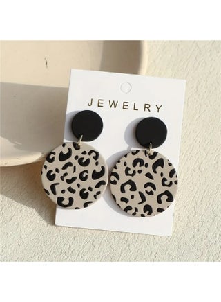Ready For Chai Round Shape Leopard Pattern Dangle Earrings Polymer Clay Texture Sexy Cute Style Acrylic Jewelry Versatile Ear Ornaments - pzsku/Z92056AF14C15485A87CBZ/45/1759356569/88f8b208-f937-41c3-b97e-641e31268f07