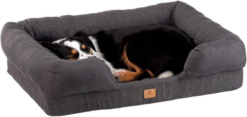 Ferplast Orthopedic Dog Bed MEMOR-ONE L Memory Foam, Removable Cover, Washable, Grey - Image 1