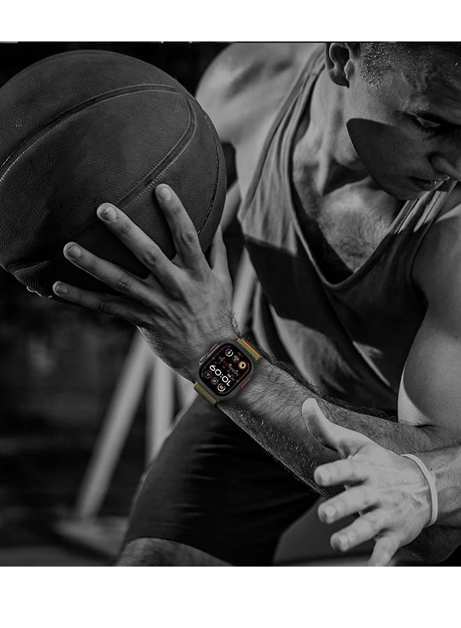 Happy D Soft nylon elastic woven strap, compatible with Apple Watch Ultra 2, Apple Watch Series 11/10/9/8/7/6/5/4/3, dark green, 42/44/45/46/49mm - Image 4