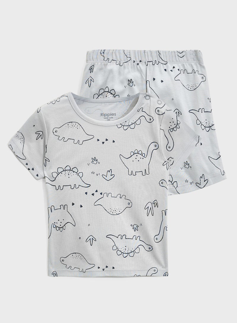 ريبلز مع نمشي طقم ولادي قطعتين شورت وتيشيرت - Image 1