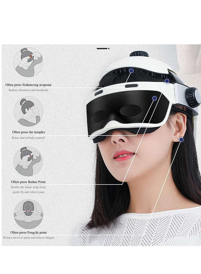 Rabos Electric Head Massager, Eye & Neck Massage Helmet with Heat, Kneading, Air Compression, Scratcher Suitable for Headache, Stress - Image 3