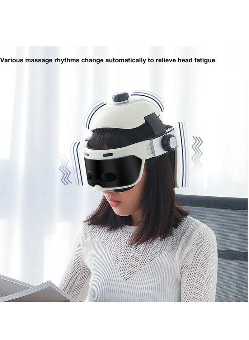 Rabos Electric Head Massager, Eye & Neck Massage Helmet with Heat, Kneading, Air Compression, Scratcher Suitable for Headache, Stress - Image 4