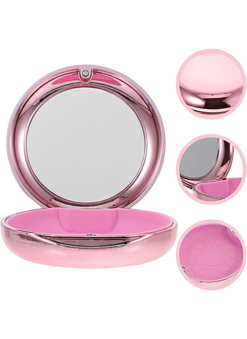 HaLunhi - Braces case with mirror, strong orthodontic retainer case aligner and retainer case with special magnetic closure 1 retainer case and 2 aligner removal hooks (pink plated) - Image 1