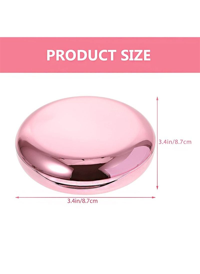 HaLunhi - Braces case with mirror, strong orthodontic retainer case aligner and retainer case with special magnetic closure 1 retainer case and 2 aligner removal hooks (pink plated) - Image 1