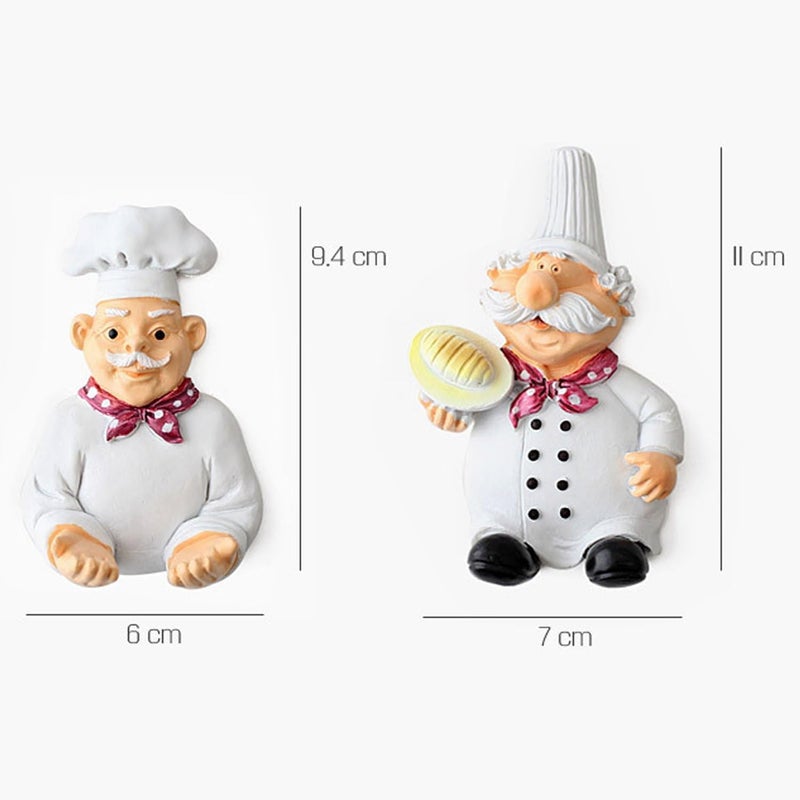 Pack of 2 Cute Power Plug Hook Hold Cook Fat Chef Wall Decor Organiser for Home, Kitchen, Garden, Garage Organizing - Image 1