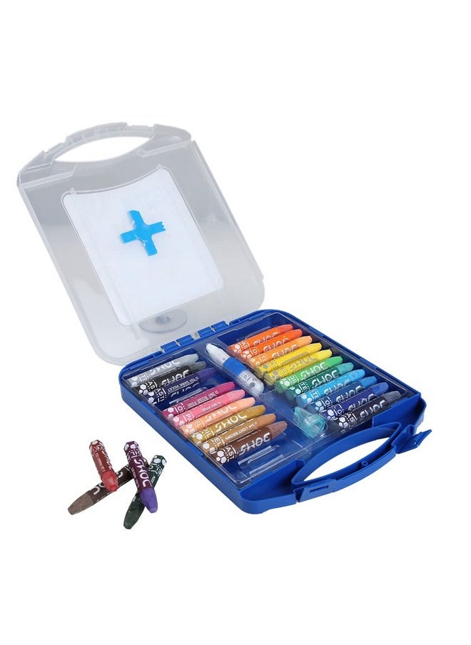 Doms 25 Shades Oil Pastels | Comes In Hard Plastic Case | Smooth Color Intermixing With Bright & Intense Colors | Free Pastel Holder, Sharpner & Scratching Tool Inside | Pack of 1