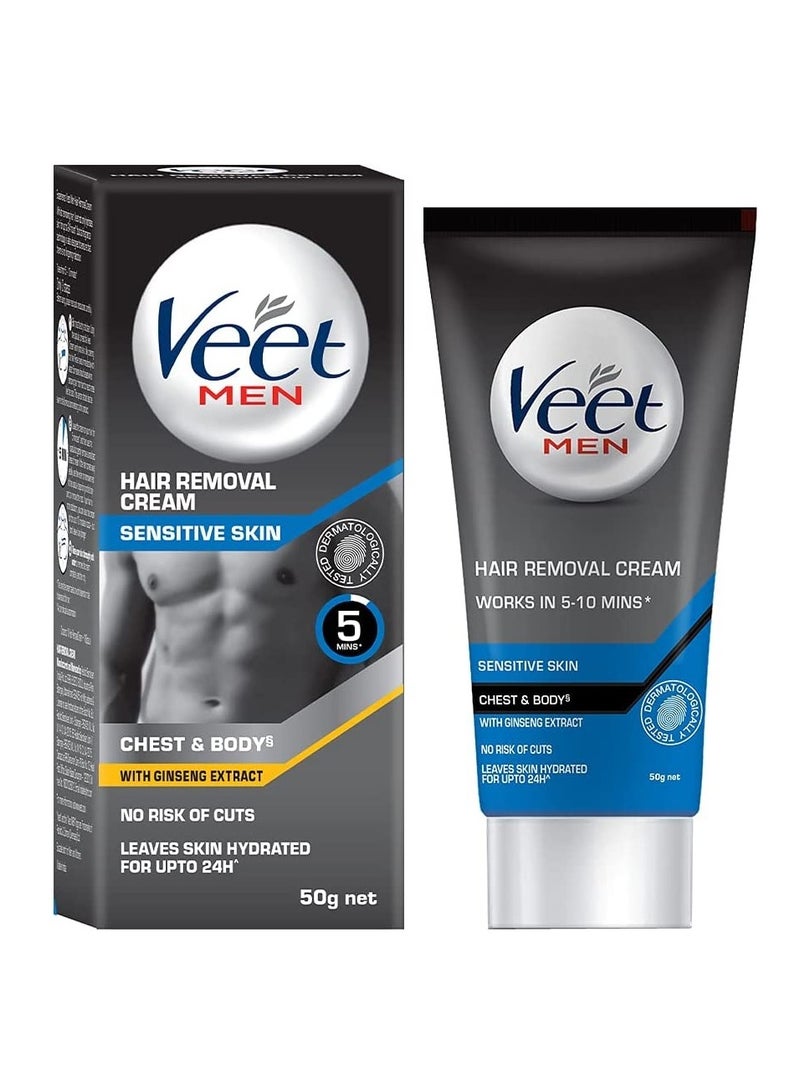Veet hair removal cream for men and sensitive skin - 50 grams - Image 1
