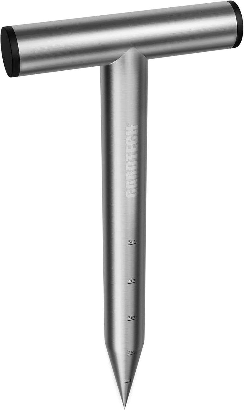 Gardtech Store Hand Dibber Garden Tool with 5 Inch Measuring Scale,Stainless Steel Bulb Planter Tool,Seed Dibber for Planting & Sowing Seed - Image 1