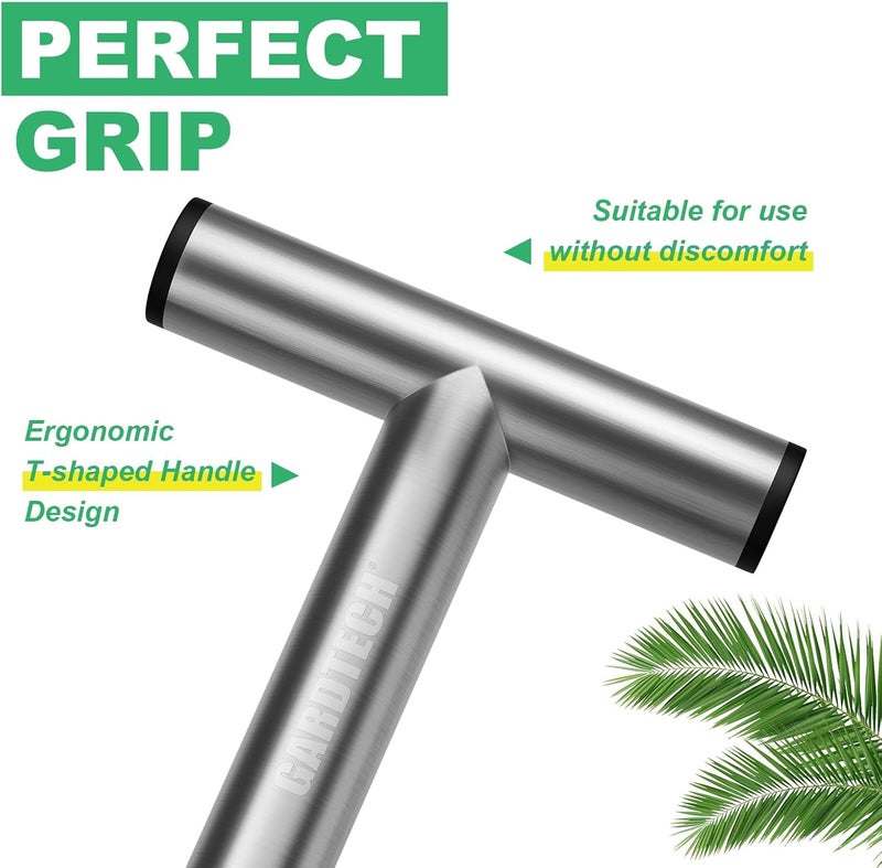 Gardtech Store Hand Dibber Garden Tool with 5 Inch Measuring Scale,Stainless Steel Bulb Planter Tool,Seed Dibber for Planting & Sowing Seed - Image 2