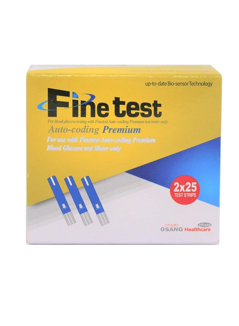 fine test Blood Glucose Test Strips 50 Strips - Image 1