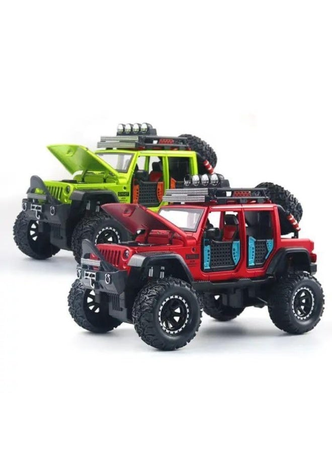 DAT Die-Cast Off-Road Jeep Pull-Back Toy Car – Opening Doors & Hood, Metal Body, 20 cm - Image 3