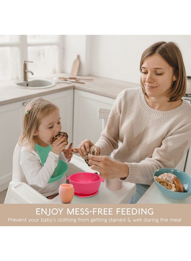 SPERRIC مريلة سيليكون للأطفال مريلة سيليكون ناعمة مع جامع طعام ومواد مقاومة للماء تناسب قابلة للتعديل للأطفال والرضع (أزرق فاتح ورمادي بارد) - Image 5