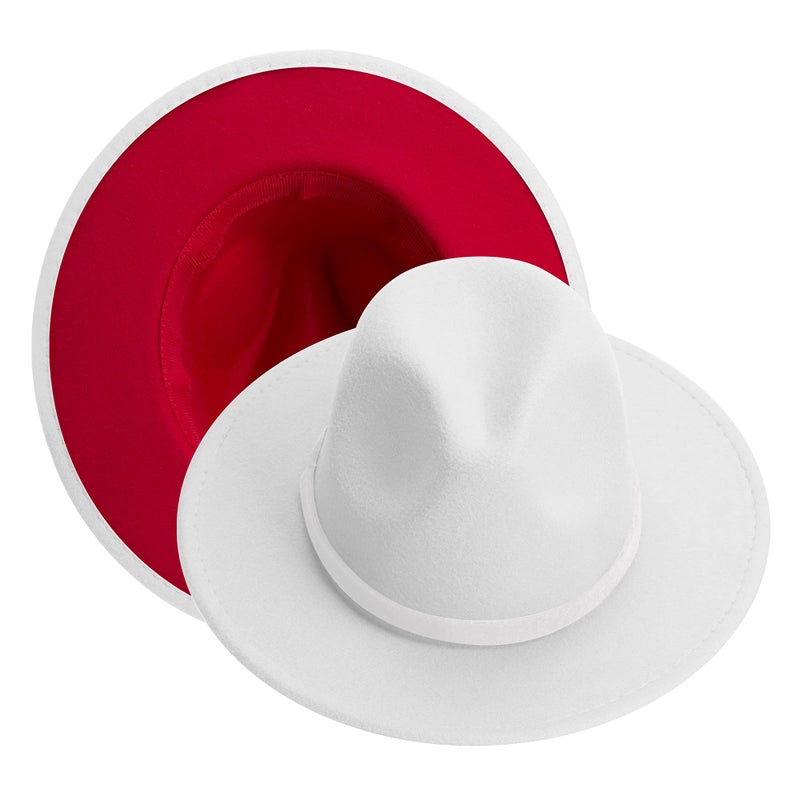 KUJUHA Women Men Wide Brim Fedora Hat - Image 1