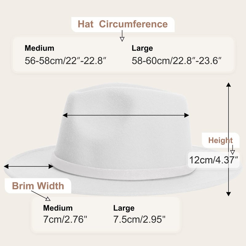 KUJUHA Women Men Wide Brim Fedora Hat - Image 2