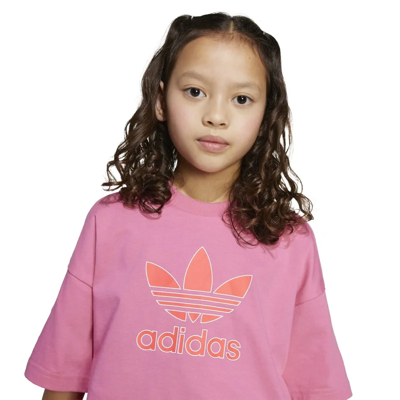 adidas تي شيرت تريفويل وردي للأطفال من أوريجينالز