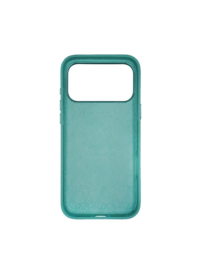 A-Case It’s My Case Amur Genuine Leather MagSafe Case for iPhone 17 Pro Max – Slim Fit Shockproof Protective Cover with Lychee Texture, Raised Camera Protection & Tactile Buttons – Tiffany - Image 3