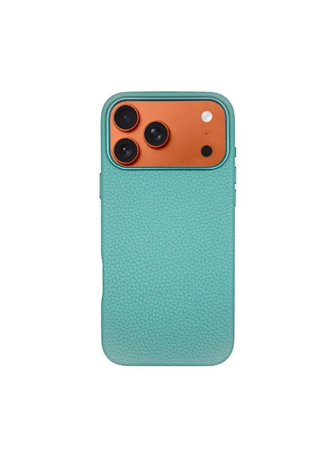 A-Case It’s My Case Amur Genuine Leather MagSafe Case for iPhone 17 Pro Max – Slim Fit Shockproof Protective Cover with Lychee Texture, Raised Camera Protection & Tactile Buttons – Tiffany - Image 2
