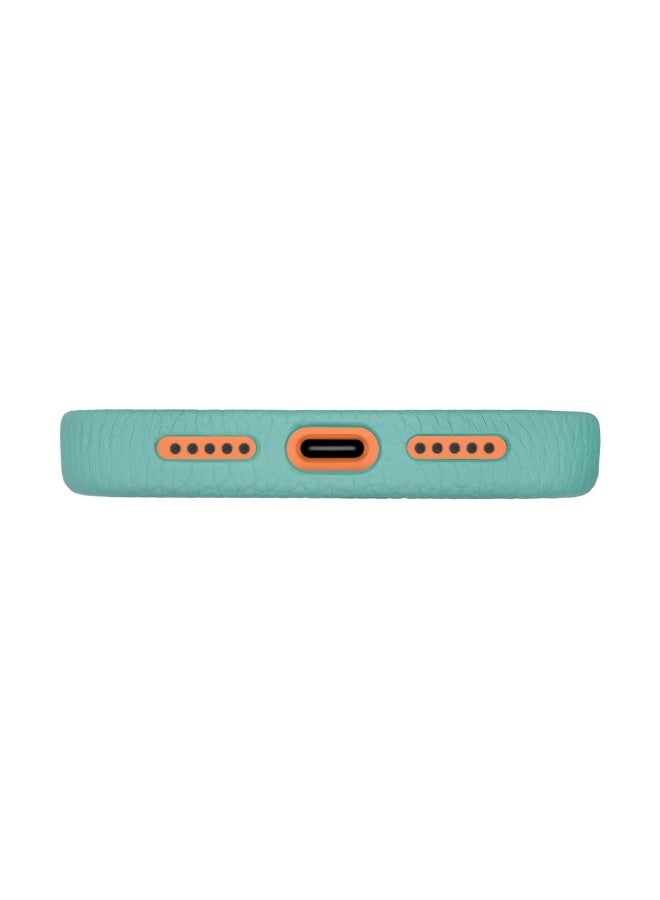 A-Case It’s My Case Amur Genuine Leather MagSafe Case for iPhone 17 Pro Max – Slim Fit Shockproof Protective Cover with Lychee Texture, Raised Camera Protection & Tactile Buttons – Tiffany - Image 5