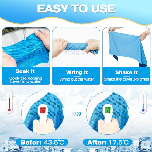 MENOLY 10 Pack Cooling Towels, Cooling Towels for Neck and Face, Sweat Microfiber Towel Soft Breathable Towel for Gym, Yoga, Camping, Running, Fitness, Workout & More Activities - Image 4