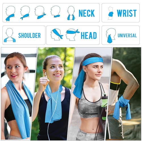 MENOLY 10 Pack Cooling Towels, Cooling Towels for Neck and Face, Sweat Microfiber Towel Soft Breathable Towel for Gym, Yoga, Camping, Running, Fitness, Workout & More Activities - Image 5