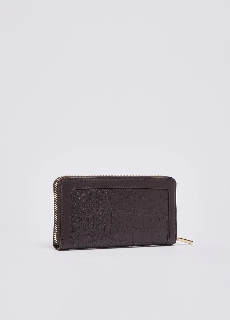 ليو جو Large Croc-Effect Wallet