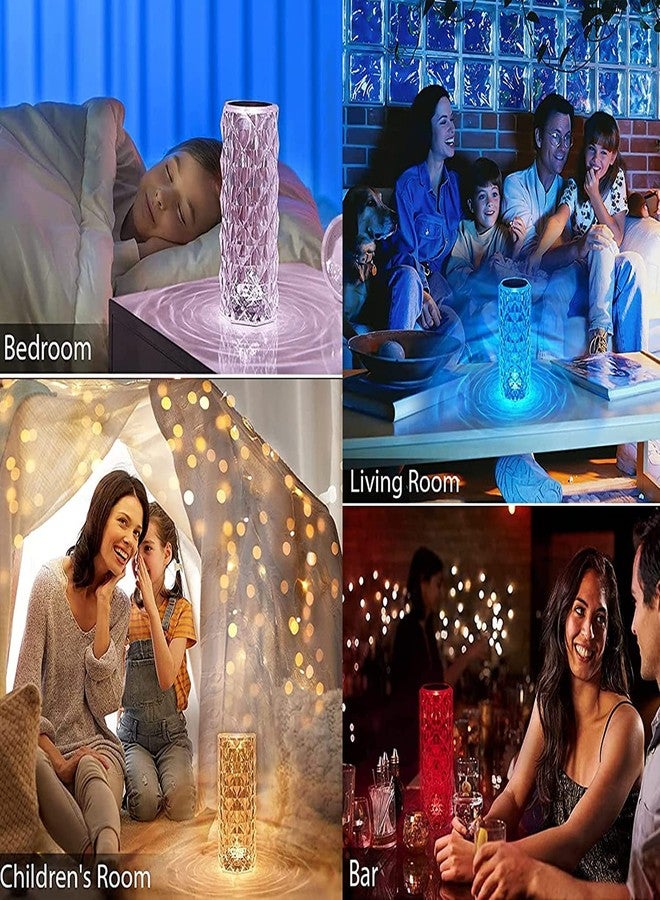 Desidiya® Crystal Lamp,16 Color Changing Rose Crystal Diamond Table Lamp,USB Rechargeable Touch Bedside Lamp Night Light with Remote Control, for Bedroom - Image 3