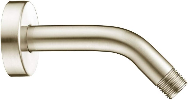 Purelux Shower Arm 6 Inch Universal Replacement Water Outlet PJ0602 Made of Stainless Steel, Brushed Nickel, Shower Arm and Flange Included - Image 2