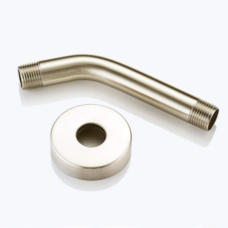 Purelux Shower Arm 6 Inch Universal Replacement Water Outlet PJ0602 Made of Stainless Steel, Brushed Nickel, Shower Arm and Flange Included - Image 4