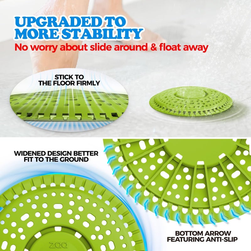 zaa Shower Drain Hair Catcher, 2 Pack Premium Silicone Drain Protector & Shower Drain Cover for Regular Drains of Shower Room and Bathroom, Avocado - Image 3