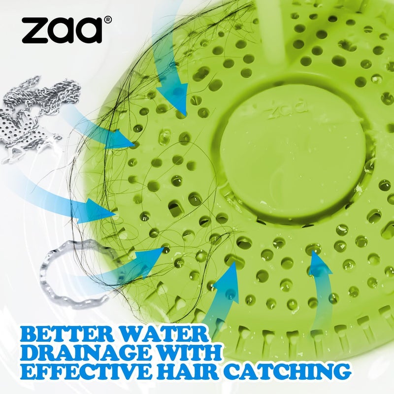 zaa Shower Drain Hair Catcher, 2 Pack Premium Silicone Drain Protector & Shower Drain Cover for Regular Drains of Shower Room and Bathroom, Avocado - Image 2
